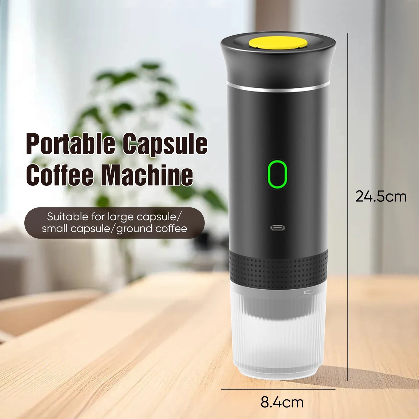 3-in-1 Wireless Electric Portable Espresso Coffee Machine for Car & Home Camping Coffee Maker Capsule Powder Travel Coffee Maker