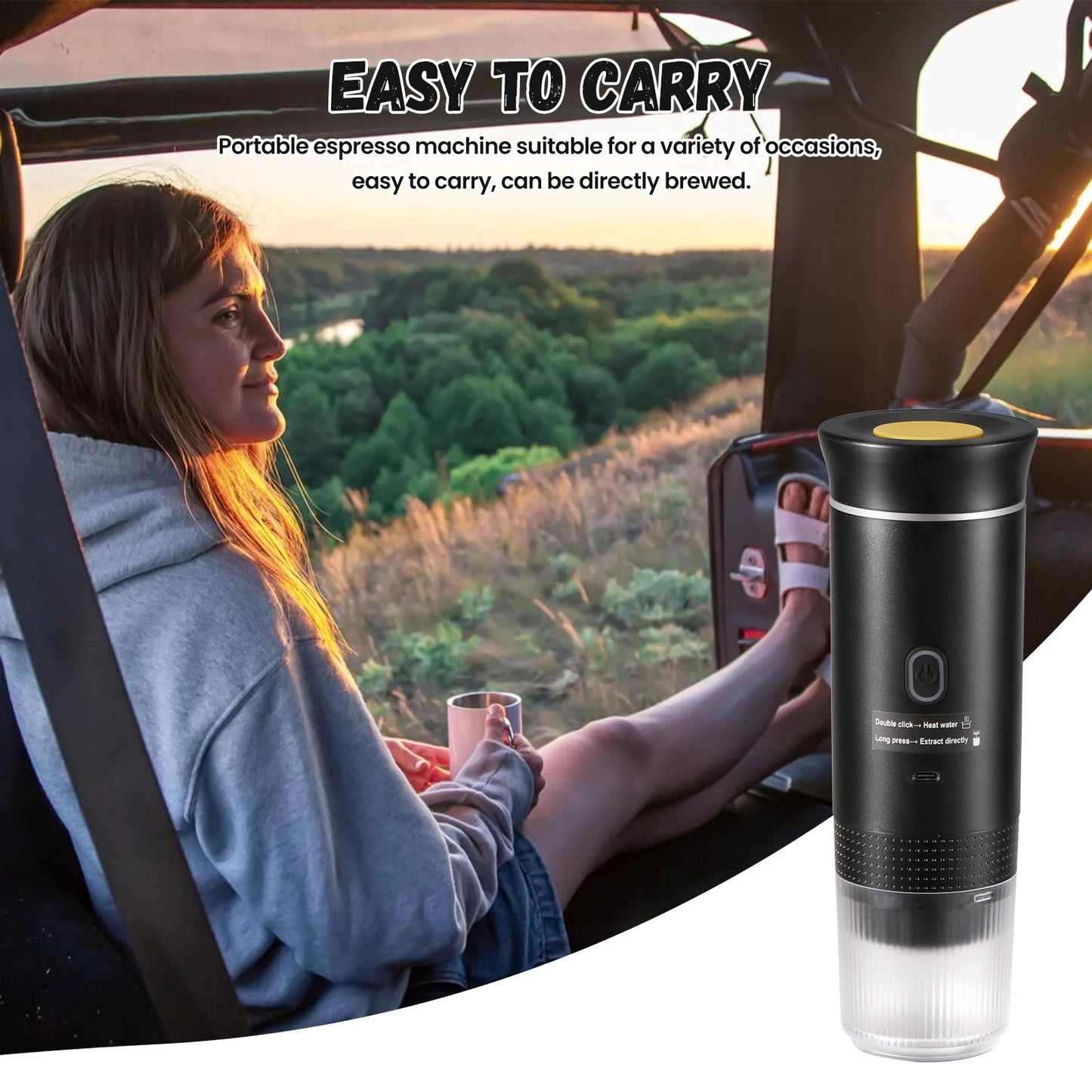 3-in-1 Wireless Electric Portable Espresso Coffee Machine for Car & Home Camping Coffee Maker Capsule Powder Travel Coffee Maker