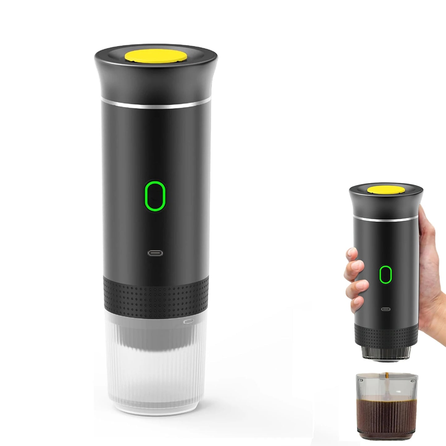 3-in-1 Wireless Electric Portable Espresso Coffee Machine for Car & Home Camping Coffee Maker Capsule Powder Travel Coffee Maker