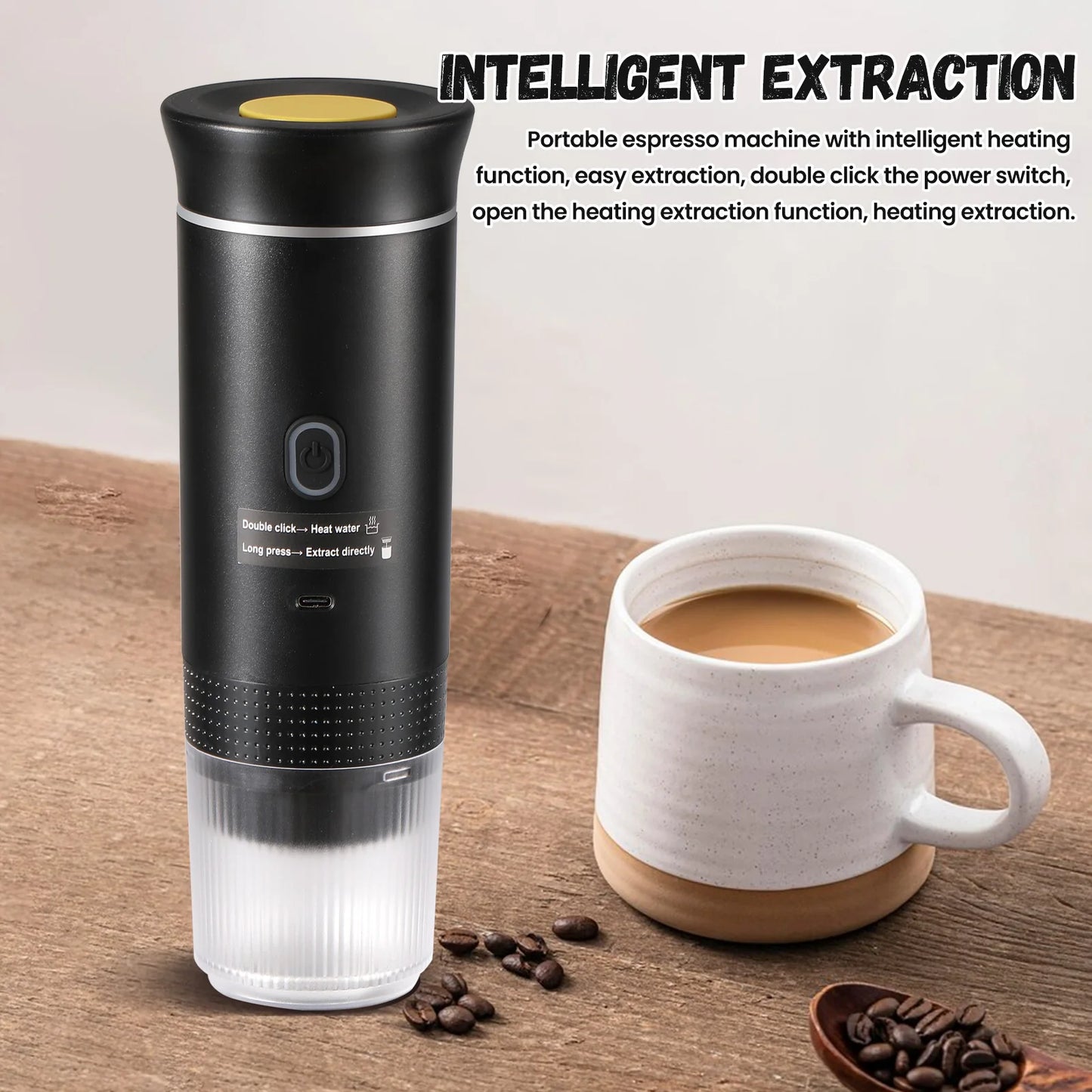 3-in-1 Wireless Electric Portable Espresso Coffee Machine for Car & Home Camping Coffee Maker Capsule Powder Travel Coffee Maker