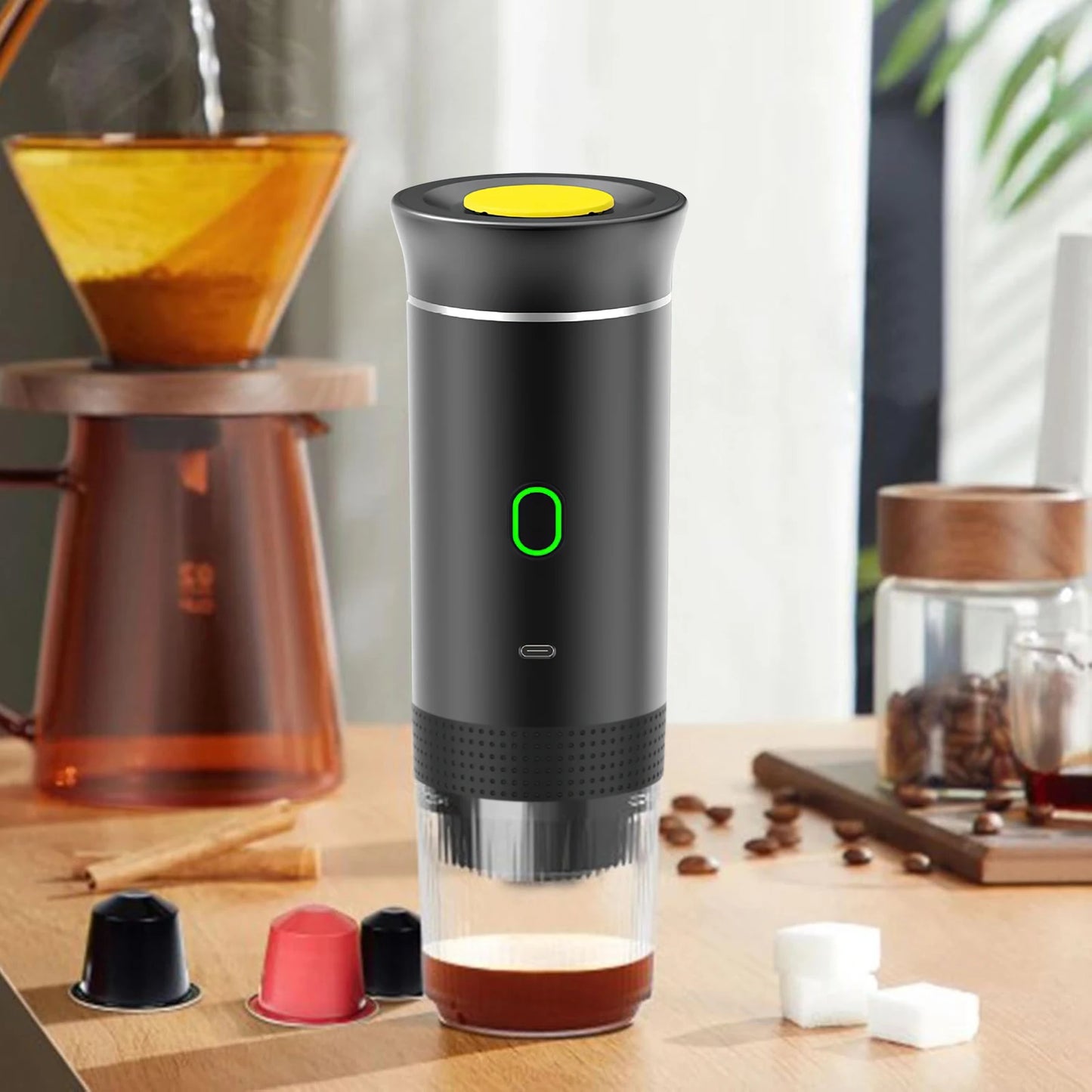 3-in-1 Wireless Electric Portable Espresso Coffee Machine for Car & Home Camping Coffee Maker Capsule Powder Travel Coffee Maker